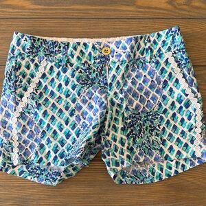 Callahan Blue and Green Geometric Women's Shorts